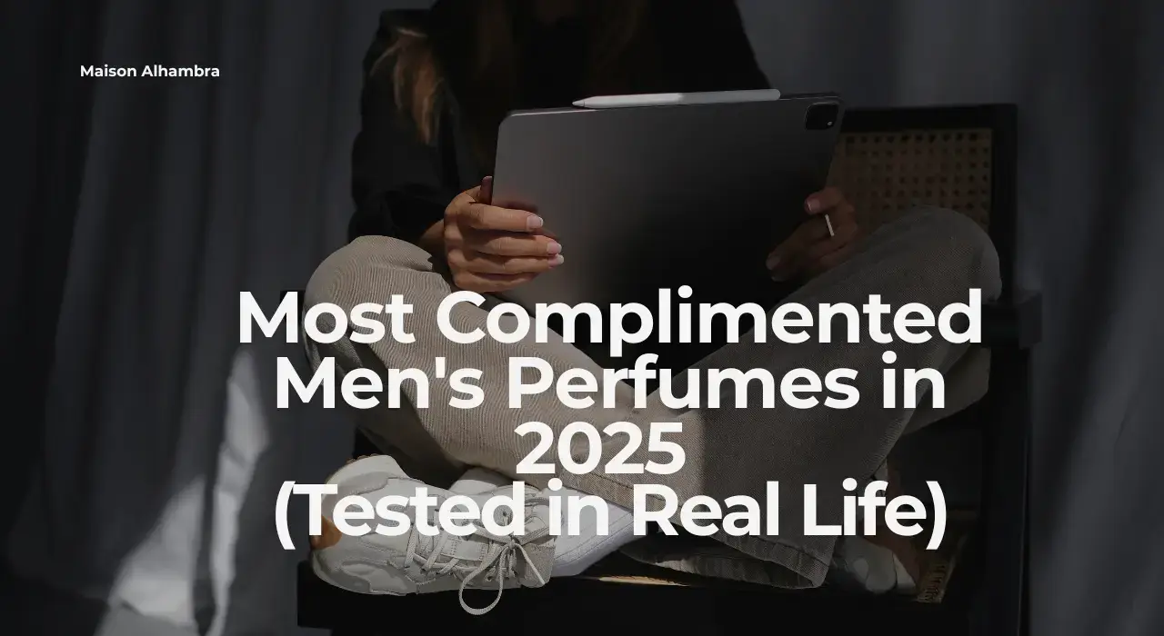 Most complimented men's perfumes banner from Maison Alhambra site